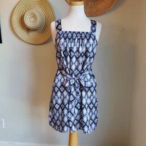 Blue diamond print sundress silky